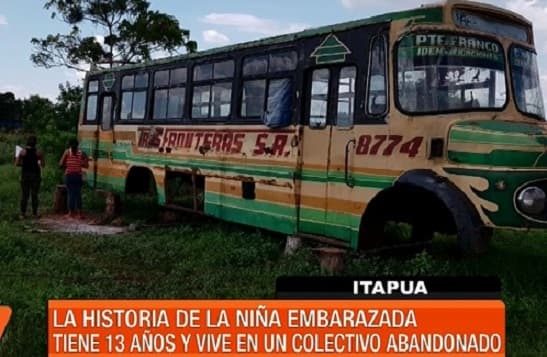 Niña abusada y embarazada vivía en bus abandonado