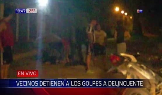 Hartos de la inseguridad vecinos detienen a golpes a un delincuente