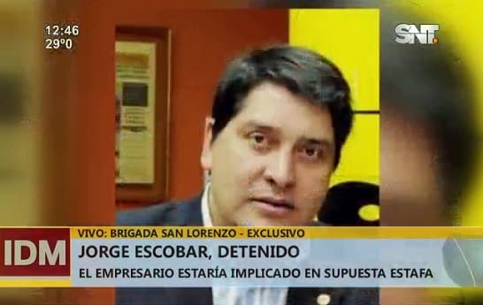 Detienen al empresario Jorge Escobar por caso de estafa