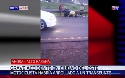 Peatón muere tras ser embestido por un motociclista