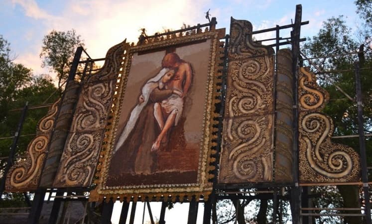 Exhiben retablo de Chiquitunga y Jesús en Tañarandy