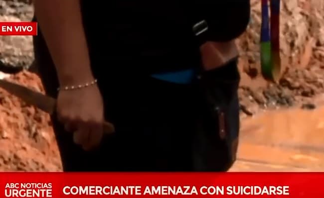 Frentista amenazó con suicidarse en zona de obras