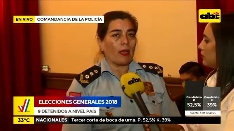 Nueve aprehendidos por delitos electorales