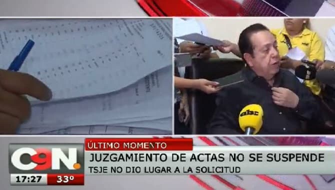 TSJE rechaza pedido de suspensión de juzgamiento de actas