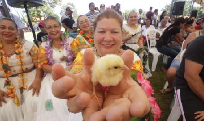 Fuerte presencia de políticos en acto de entrega de pollitos del Gobierno