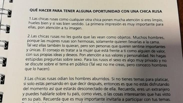 Repudian manual de la AFA que indica cómo seducir a rusas