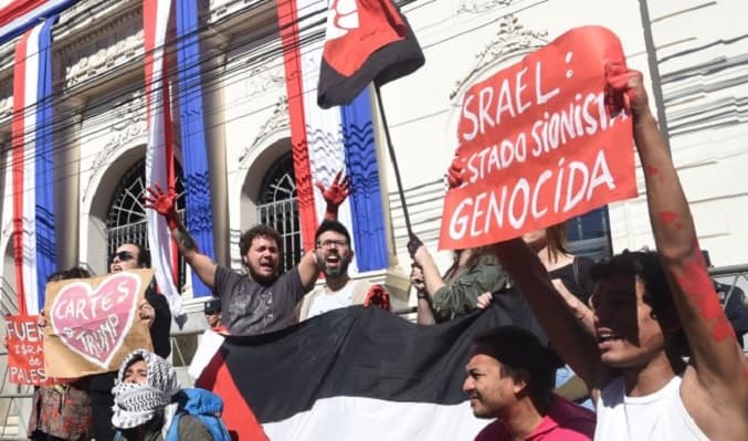 Protestan contra decisión de Cartes sobre traslado de embajada a Jerusalén