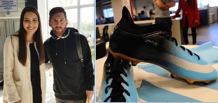 Artista  paraguaya manifestó su alegría por conocer a Messi