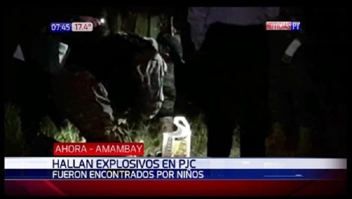 Niños encuentran explosivos en Pedro Juan Caballero