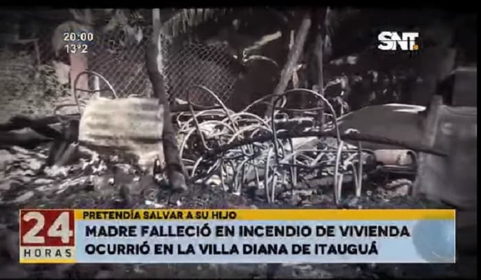 Madre muere calcinada al tratar de salvar a su hijo