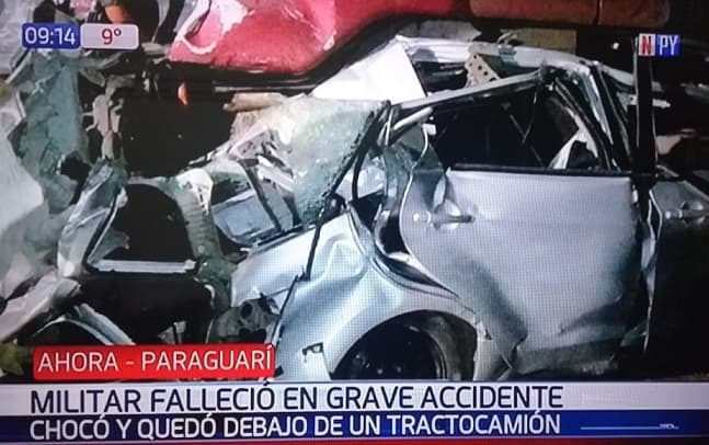 Militar perece en choque frontal contra camión