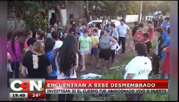Hallan cuerpo desmembrado de recién nacido