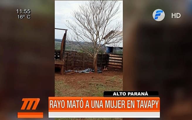 Rayo mató a una mujer en Alto Paraná