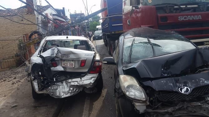 Múltiple choque deja varios heridos en Asunción