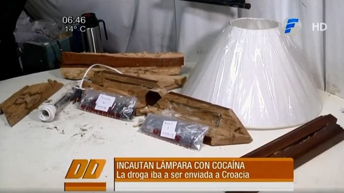 Buscan traficar droga hasta en lámparas