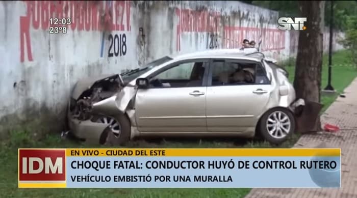 Joven muere en huida de control policial