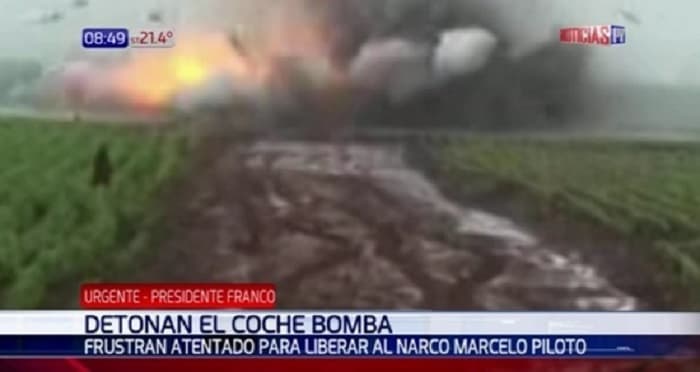 Video muestra momento de la explosión del "coche bomba"