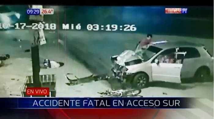Video muestra fatal impacto sobre Acceso Sur