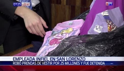 Empleada cae luego de tomar prendas de vestir por valor de G. 25 millones