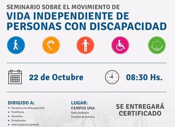 Invitan a seminario sobre autonomía de personas con discapacidad