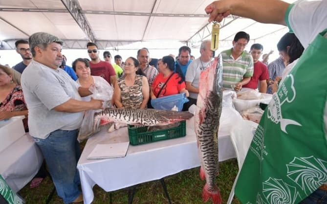 Venden 5 mil kilos de pescado en una hora