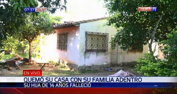 Adolescente muere calcinada en incendio causado por su padre