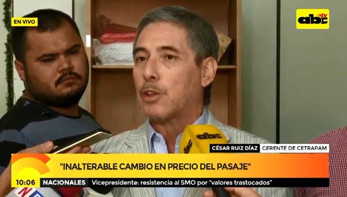 Cetrapam reclama pasaje a G. 2.600 y G. 4.400