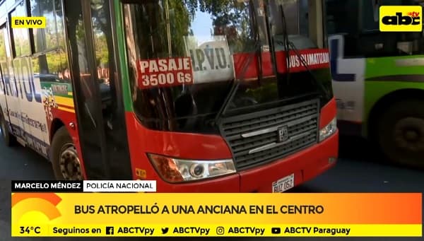 Anciana sufre fracturas al ser arrollada por bus