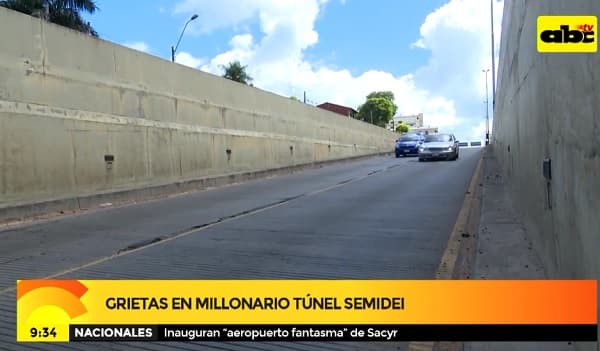 Grietas y baches representan un peligro en túnel Semidei
