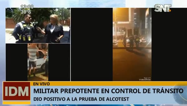 Militar atropella barrera y amenaza con su arma a PMT