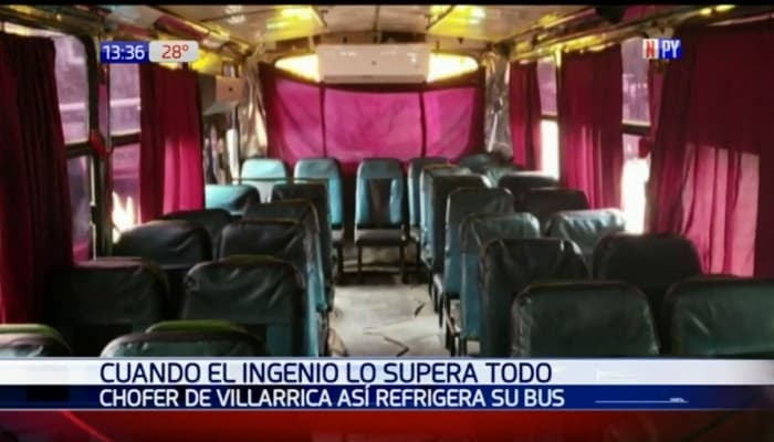 Colocó un split a su bus para brindar mejor servicio