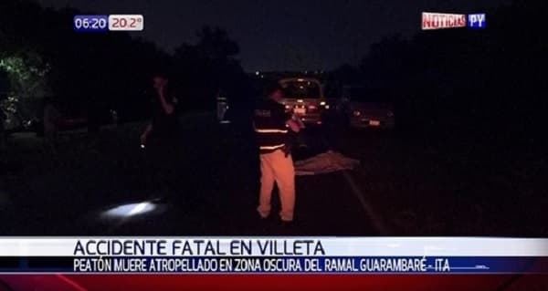 Peatón muere arrollado en Villeta