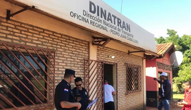 Puesto de control de Dinatran es baleado en Pedro Juan