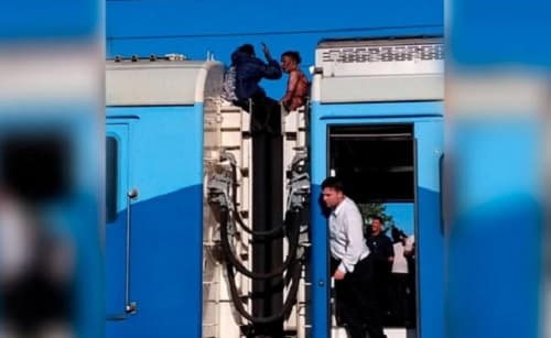 Muere hombre electrocutado en tren
