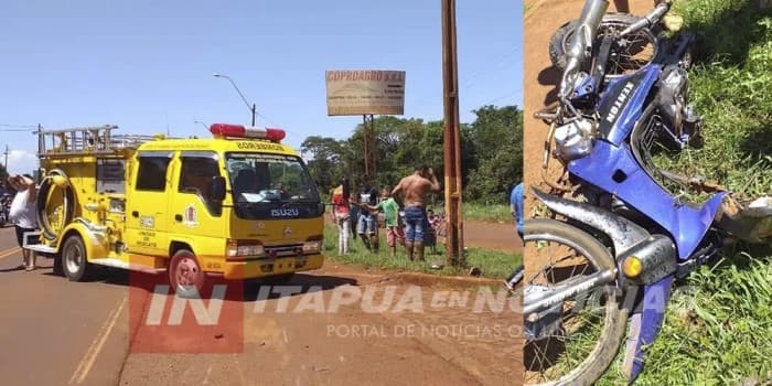 Adolescente muere en un accidente a bordo de una moto