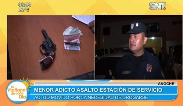 Adolescente asalta estación de servicios con arma de juguete