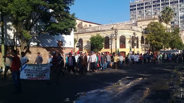 Prosigue movilización de campesinos e indígenas en Asunción