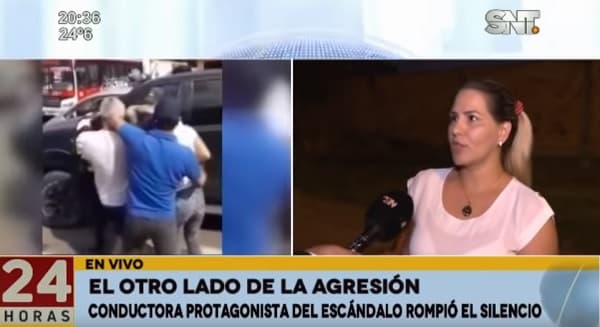 Habla conductora que se trenzó con PMT de Ñemby