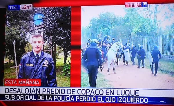 Policía pierde un ojo en violento desalojo