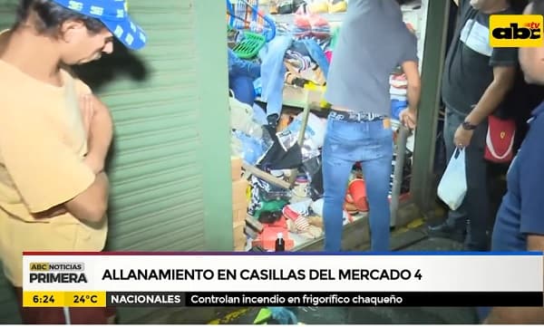 Incautan mercaderías falsificadas durante allanamiento en el Mercado 4