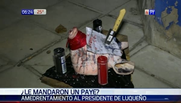 Amenazan a directivos de Luqueño con cabeza de cerdo y un cuchillo