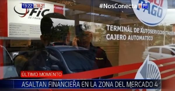 Asaltantes vacían financiera en zona del Mercado 4