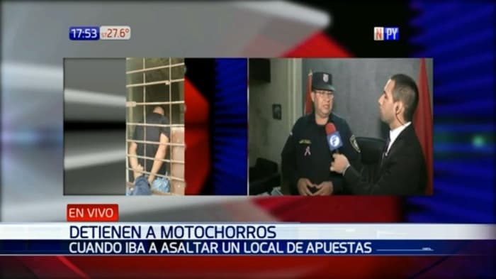 Agentes policiales sorprenden a motochorros en pleno asalto