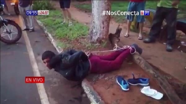 Vecinos reducen y capturan a motochorro en Luque