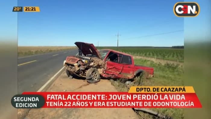 Joven estudiante muere en choque rutero