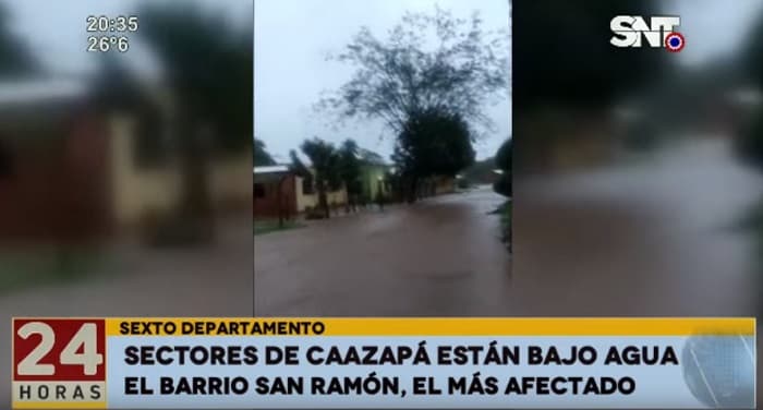 Pobladores de Caazapá bajo agua solicitan ayuda del Estado