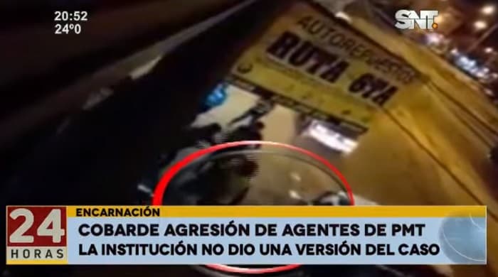 Encarnación: Graban a agentes de la PMT agrediendo a un hombre