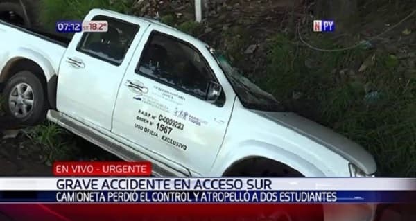 Camioneta de ministerio protagoniza fatal arrollamiento