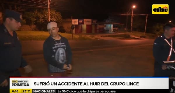 Hombre con arresto domiciliario huye del Grupo Lince y sufre accidente