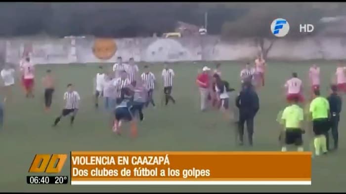 Batalla campal en partido de Liga Caazapeña